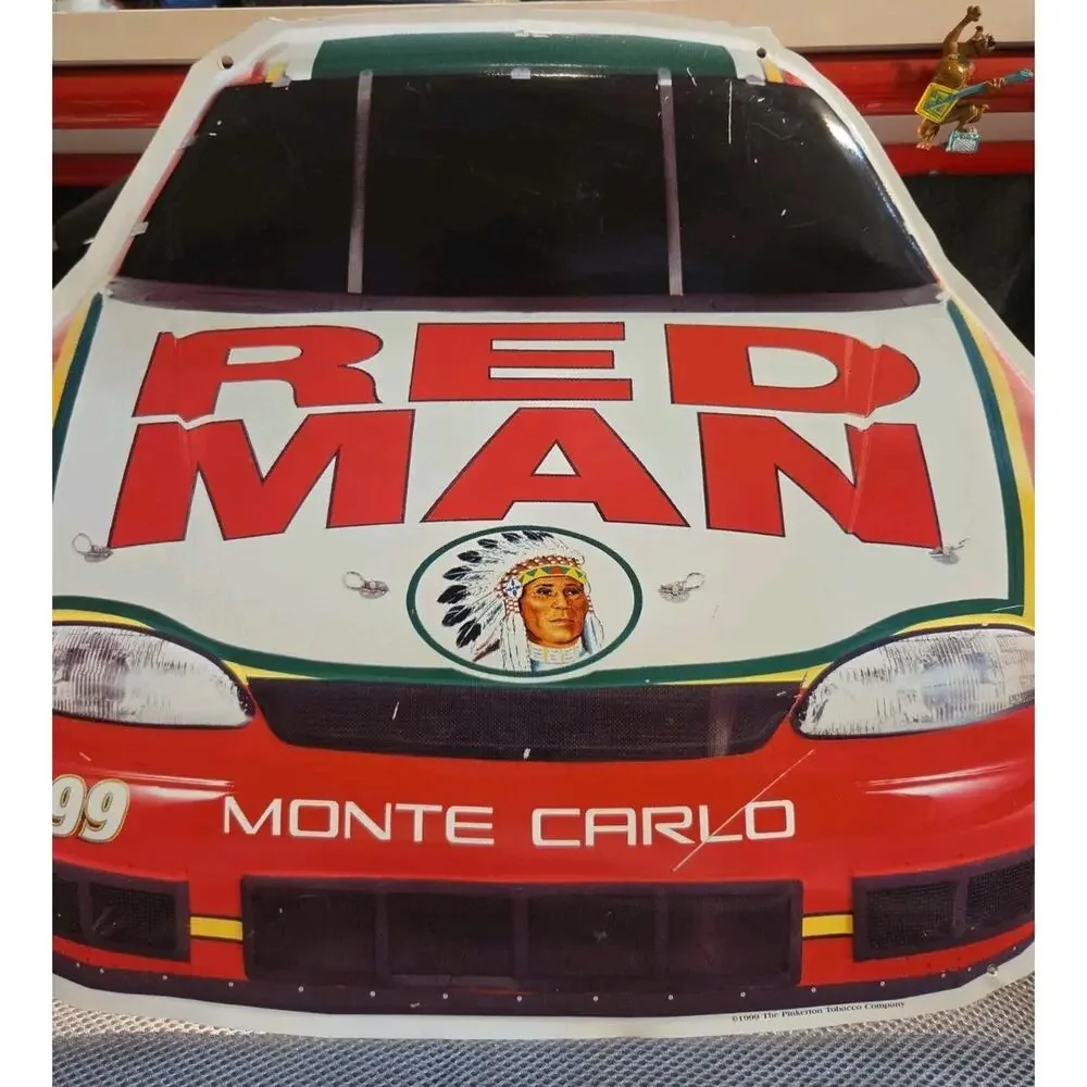 Vtg RED MAN Nascar Sign Tobacco Advertising Tin #99 MonteCarlo 1999 Kevin Lepage